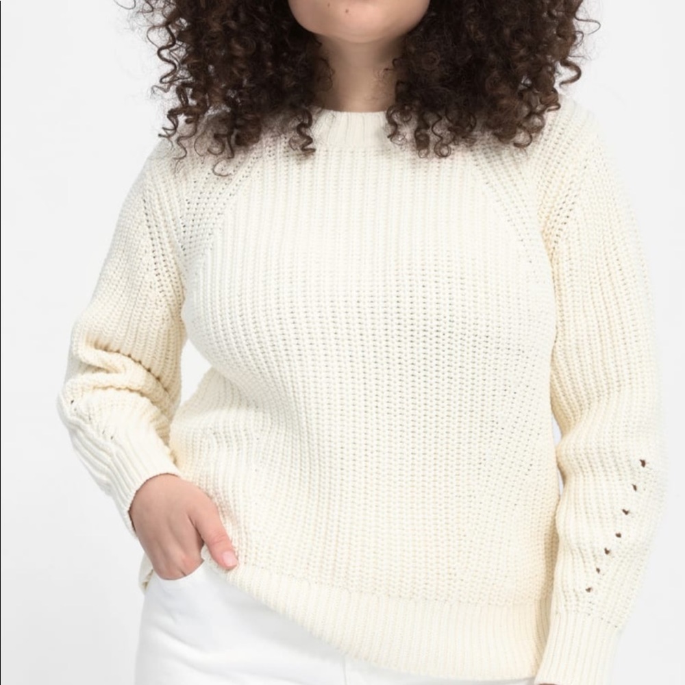 Everlane Textured Cotton Crew XS Bone